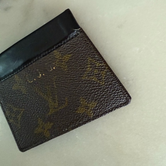 Louis Vuitton Black and Brown Monogram Coin Purse or Card Holder Vintage - Picture 9 of 14